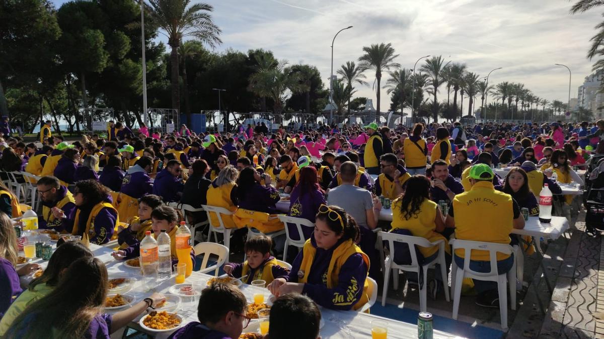 Cientos de comparseros han comido este domingo en hermandad en Vinaròs.
