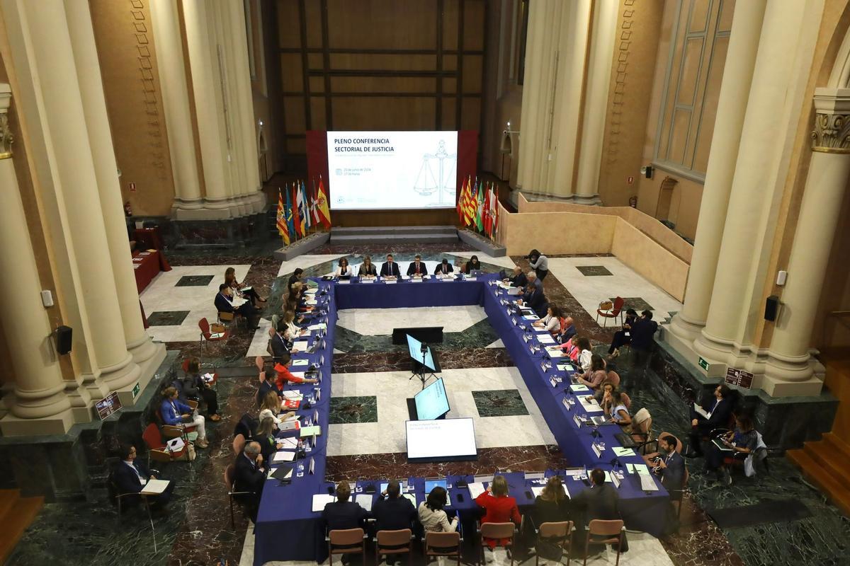 Imagen de la sectorial de Justicia celebrada este jueves en Zaragoza.