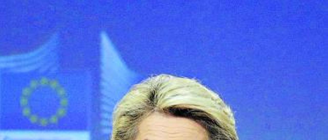 Von der Leyen, ayer durante su comparecencia.