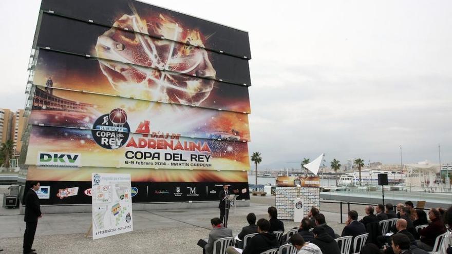 Presentación de la Copa del Rey en el Muelle Uno, el pasado 10 de enero.