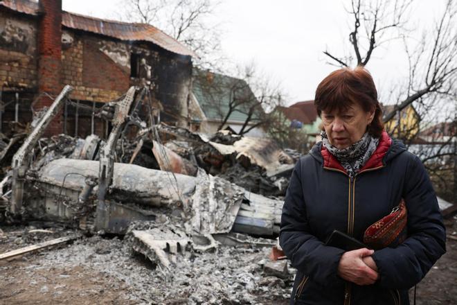 Residential areas damaged after Russia launched a massive military operation against Ukraine, in Kyiv