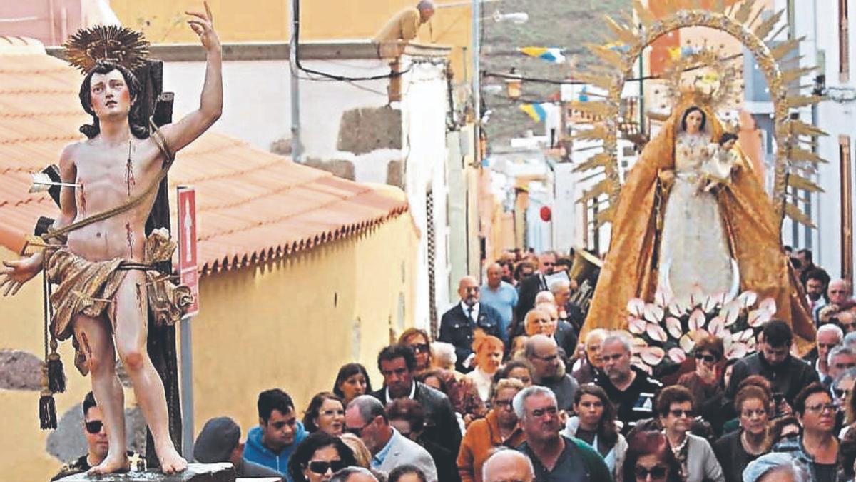 Procesión de San Sebastián en Agüimes, en una imagen de archivo.