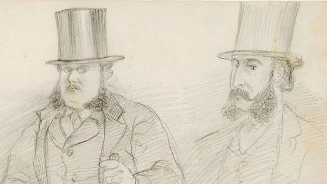 Dos jóvenes amigos, Fernando de León y Castillo y Benito Pérez Galdós. |
