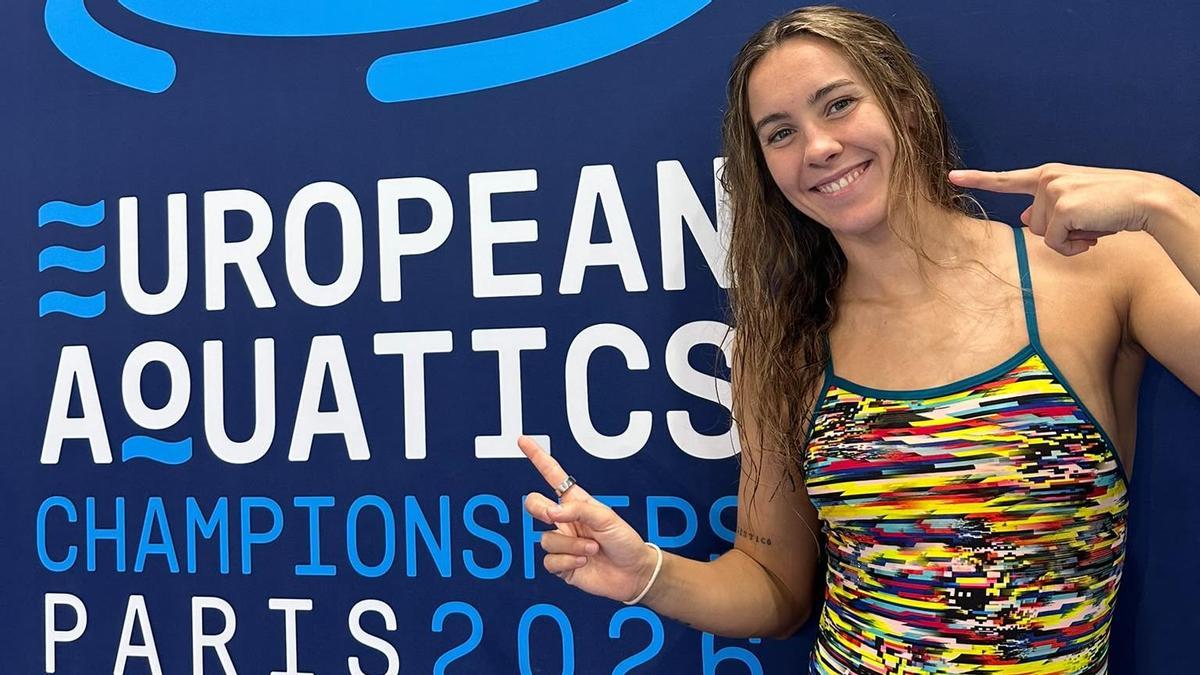 Paula Otero, en el Campeonato de Europa de natación de París