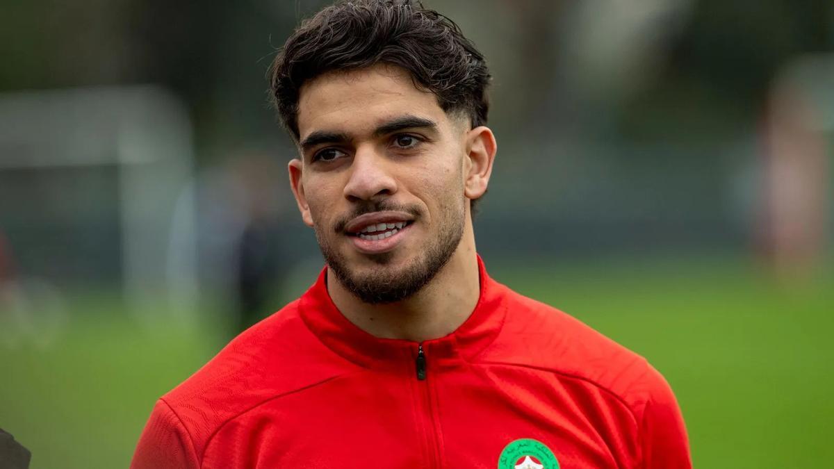 Abde en un entrenamiento con la selección de Marruecos