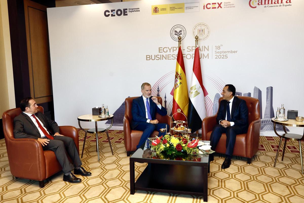 El Rey Felipe VI en el foro empresarial España-Egipto durante su visita de Estado