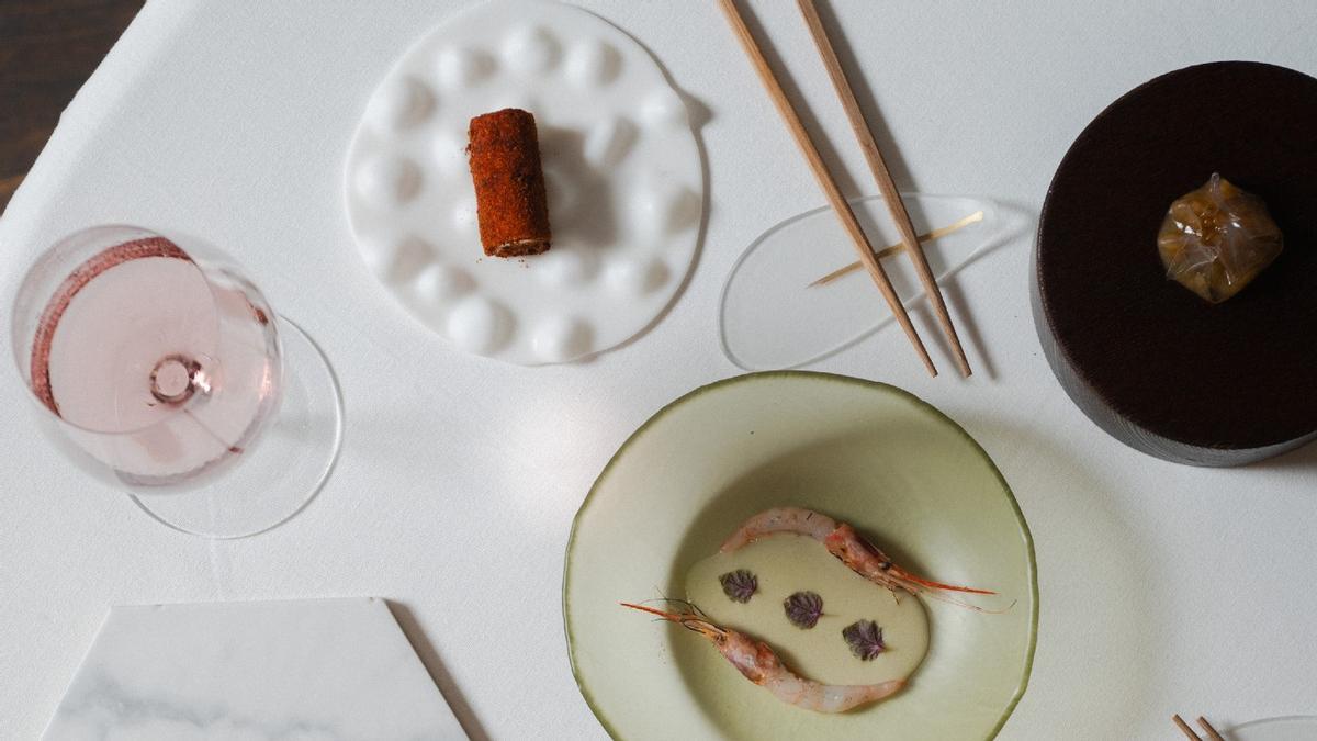 Parte del menú degustación del restaurante Kamikaze.