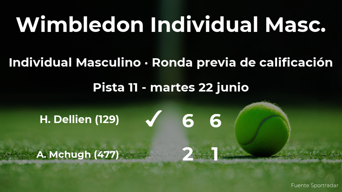 El tenista Hugo Dellien ganó al tenista Aidan Mchugh en la ronda previa de calificación de Wimbledon