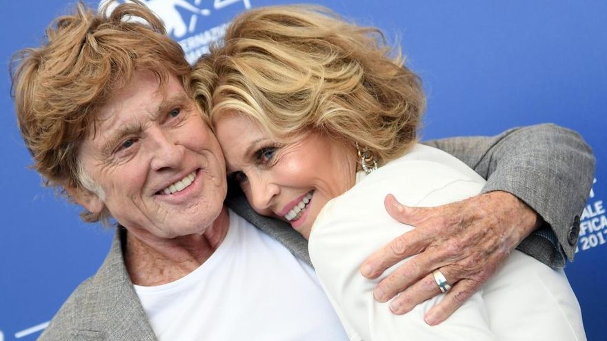 Robert Redford y Jane Fonda en Venecia.