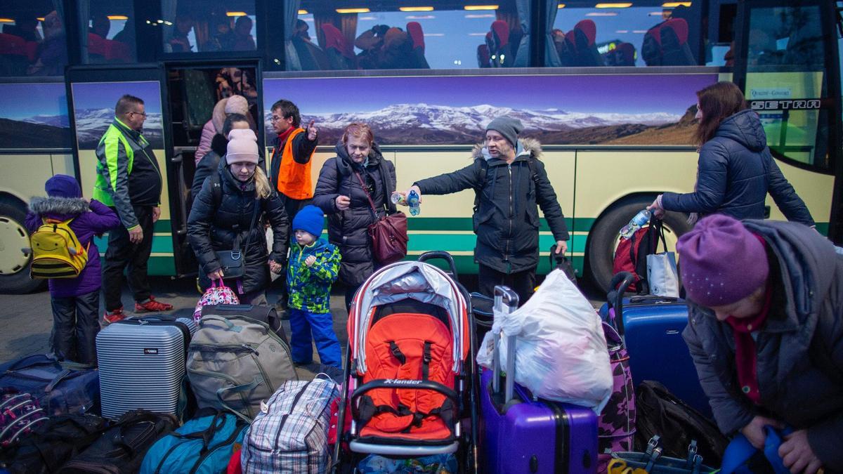 Refugiados en la frontera de Ucrania.