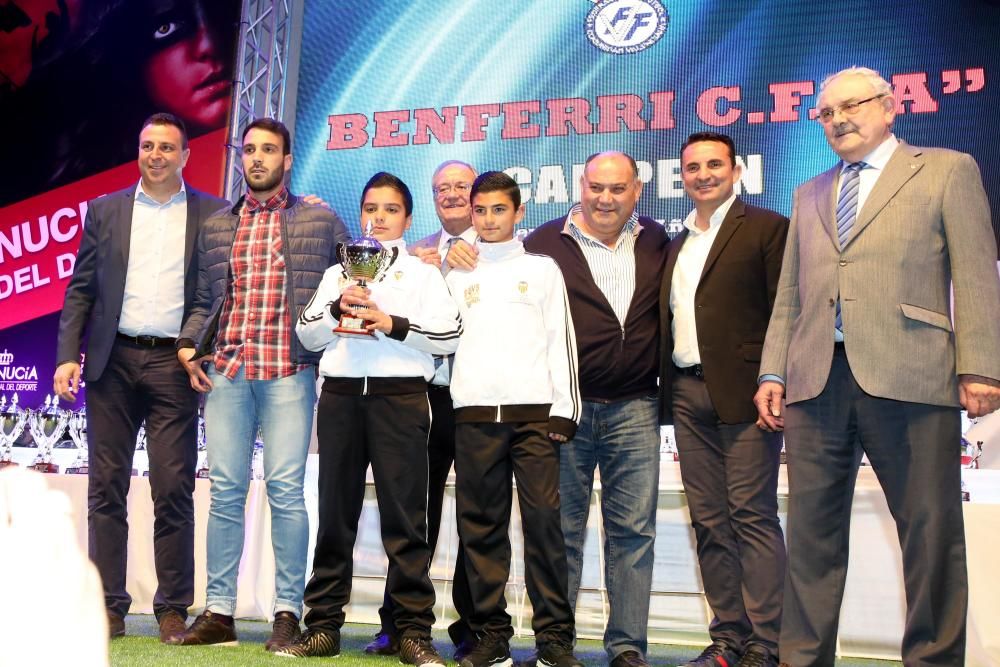 170 equipos premiados en la Gala del Fútbol Base Provincial en La Nucía