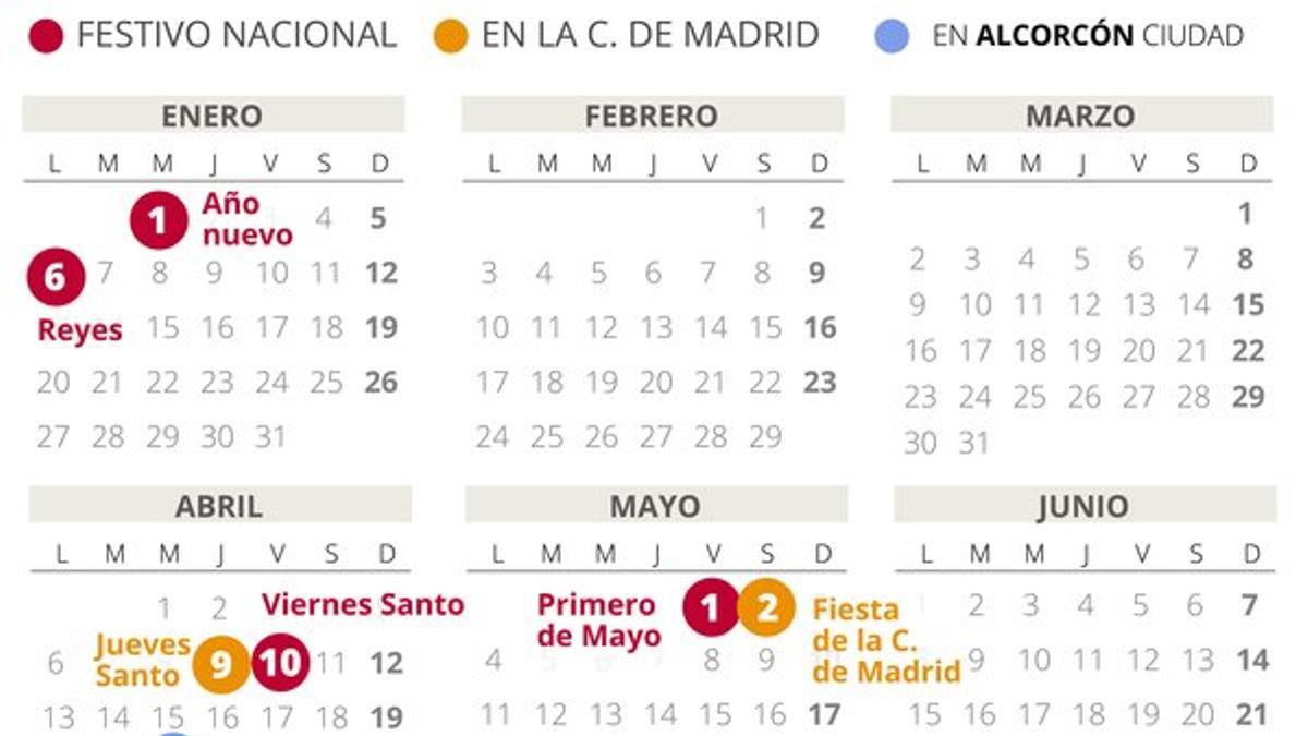 Calendario laboral Alcorcón 2020