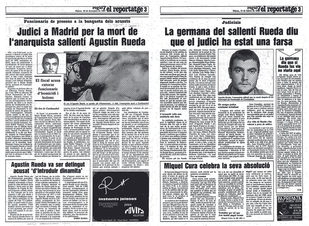 Pàgines a Regió7 del 10 de desembre del 1987 i de l’11 de febrer del 1988