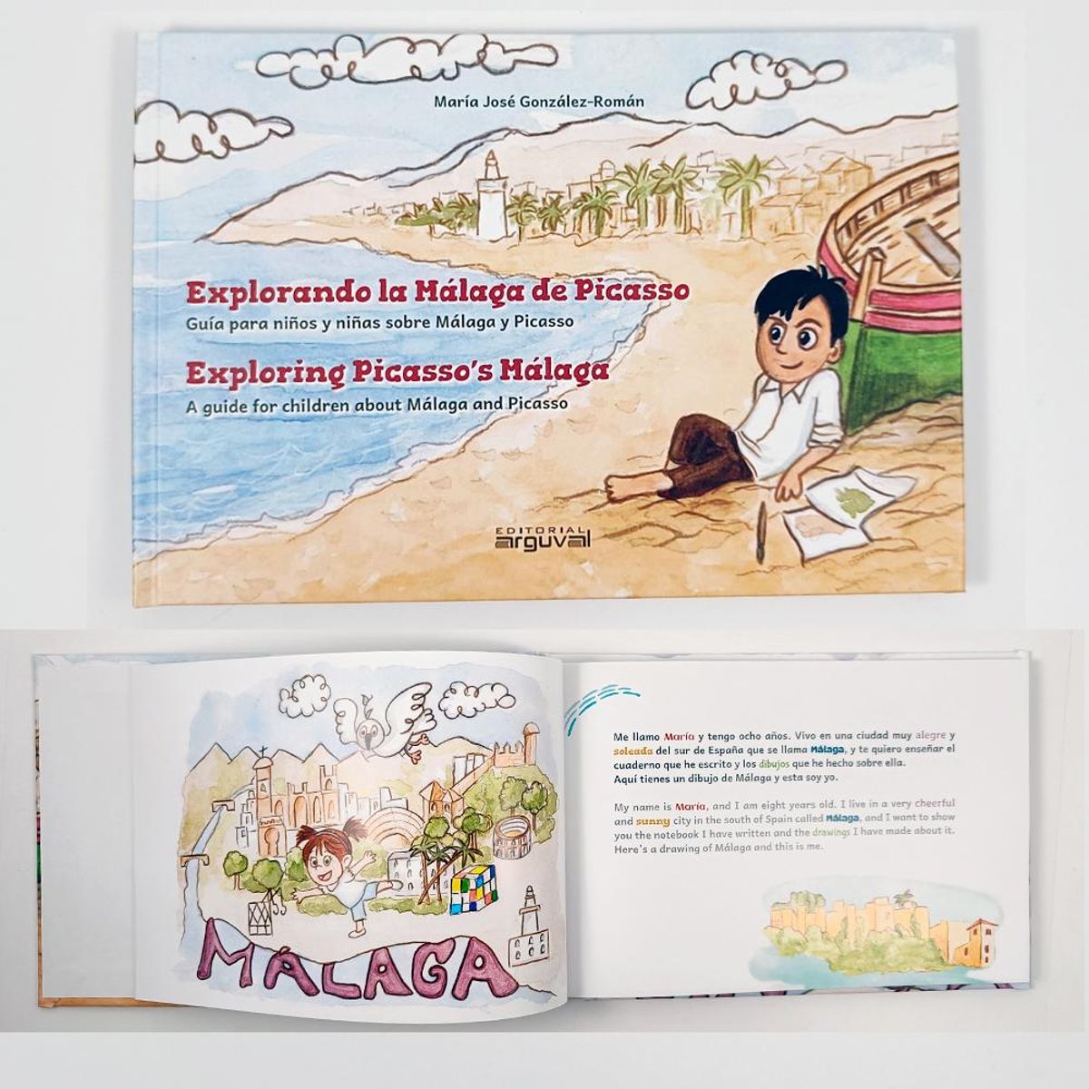 Portada del libro y dos de sus páginas
