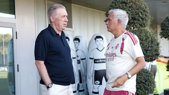 Ancelotti regresa a Valdebebas y elogia a Mourinho: "Estoy convencido de que va a hacer un gran trabajo"