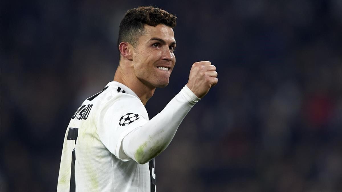 Cristiano Ronaldo celebra la victoria sobre el Atlético en Champions.