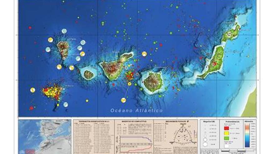 El mapa de sismicidad de Canarias 1585-2022