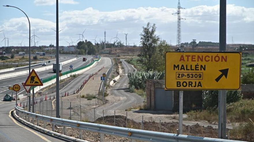 Los trabajos en el ramal de servicio y en el enlace de Cortes, la semana pasada.