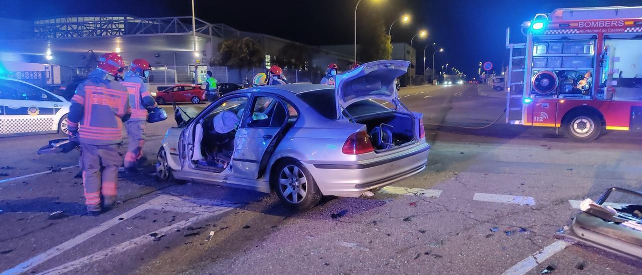 Imagen de uno de los vehículos siniestrados este miércoles en la Ciudad del Transporte