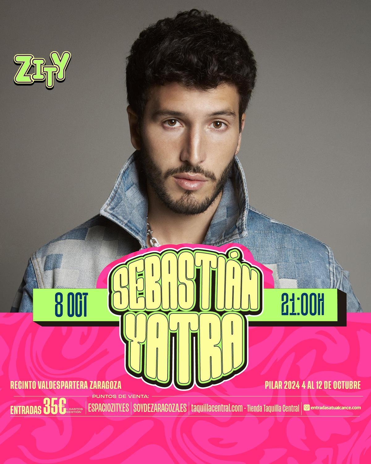 Sebastián Yatra, uno de los artistas internacionales que visitará el Espacio Zity.