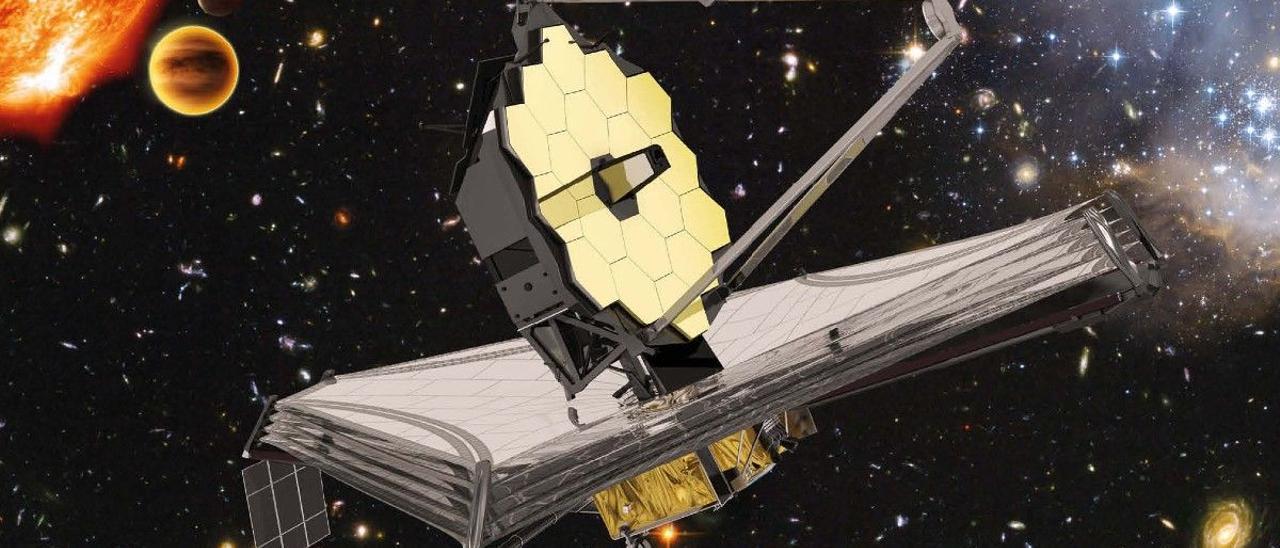 Representación artística del telescopio espacial James Webb.