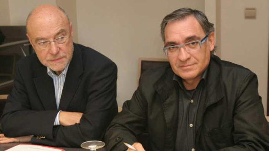 Rafael Calvo, a la izquierda, junto al empresario y actual vicepresidente de FICE, José Sanchís.