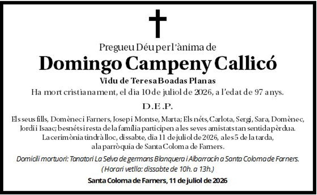Domingo Campeny Callicó
