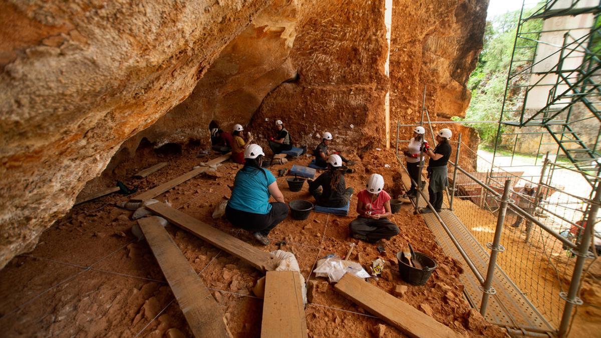 Vista general de la excavación en el yacimiento de Atapuerca, en la zona de Galería.