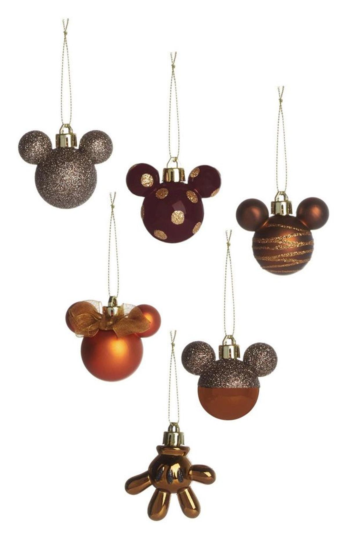 Bolas de Navidad de Mickey Mouse de bronce