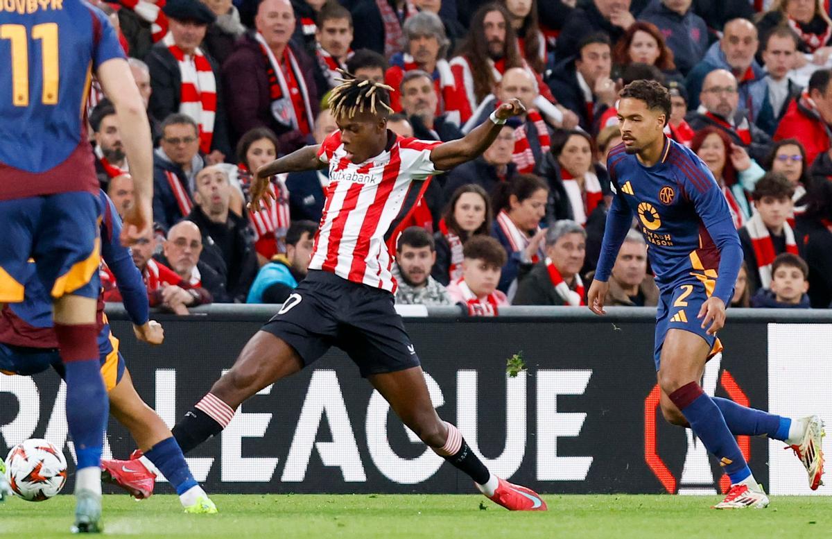 Nico, en el partido ante la Roma