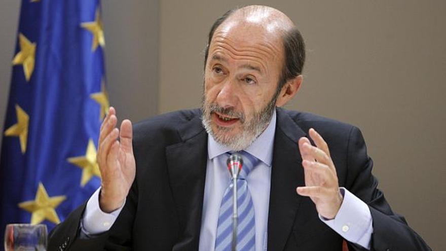 El ministro del Interior Rubalcaba.