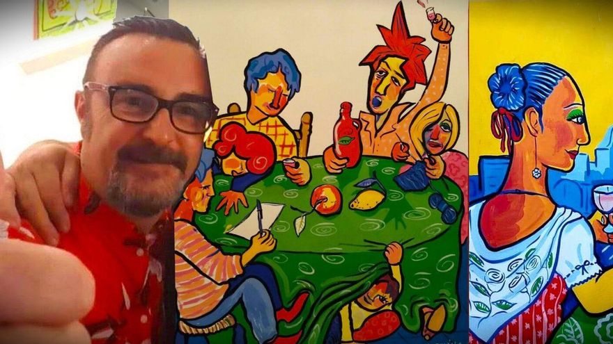 Adiós a Alberto Sevilla, el pintor que llenó de color las paredes de muchos restaurantes y bares en Murcia