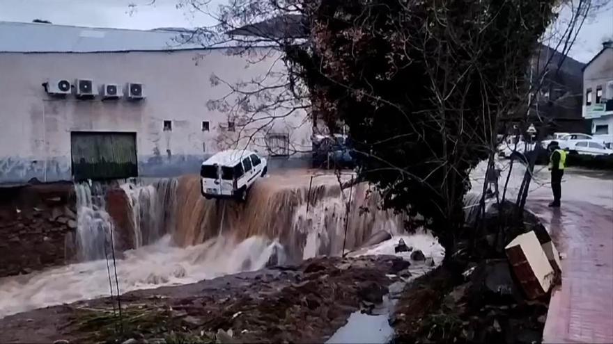 Las imágenes de las inundaciones en la localidad cacereña de Jarandilla de la Vera