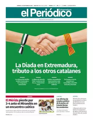 Consulta la portada en papel de El Periódico Extremadura este domingo, 13 de septiembre