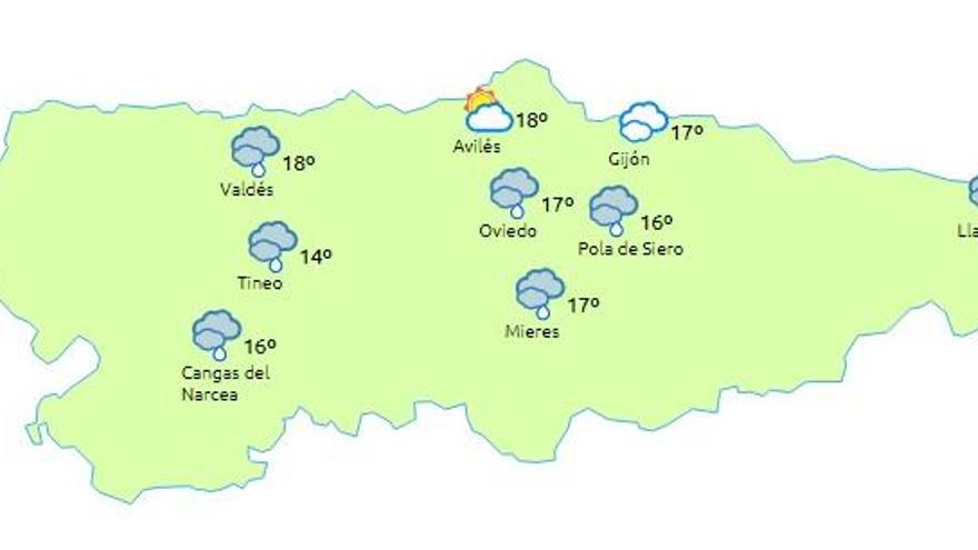 El mapa que demuestra el desplome de las temperaturas en Asturias