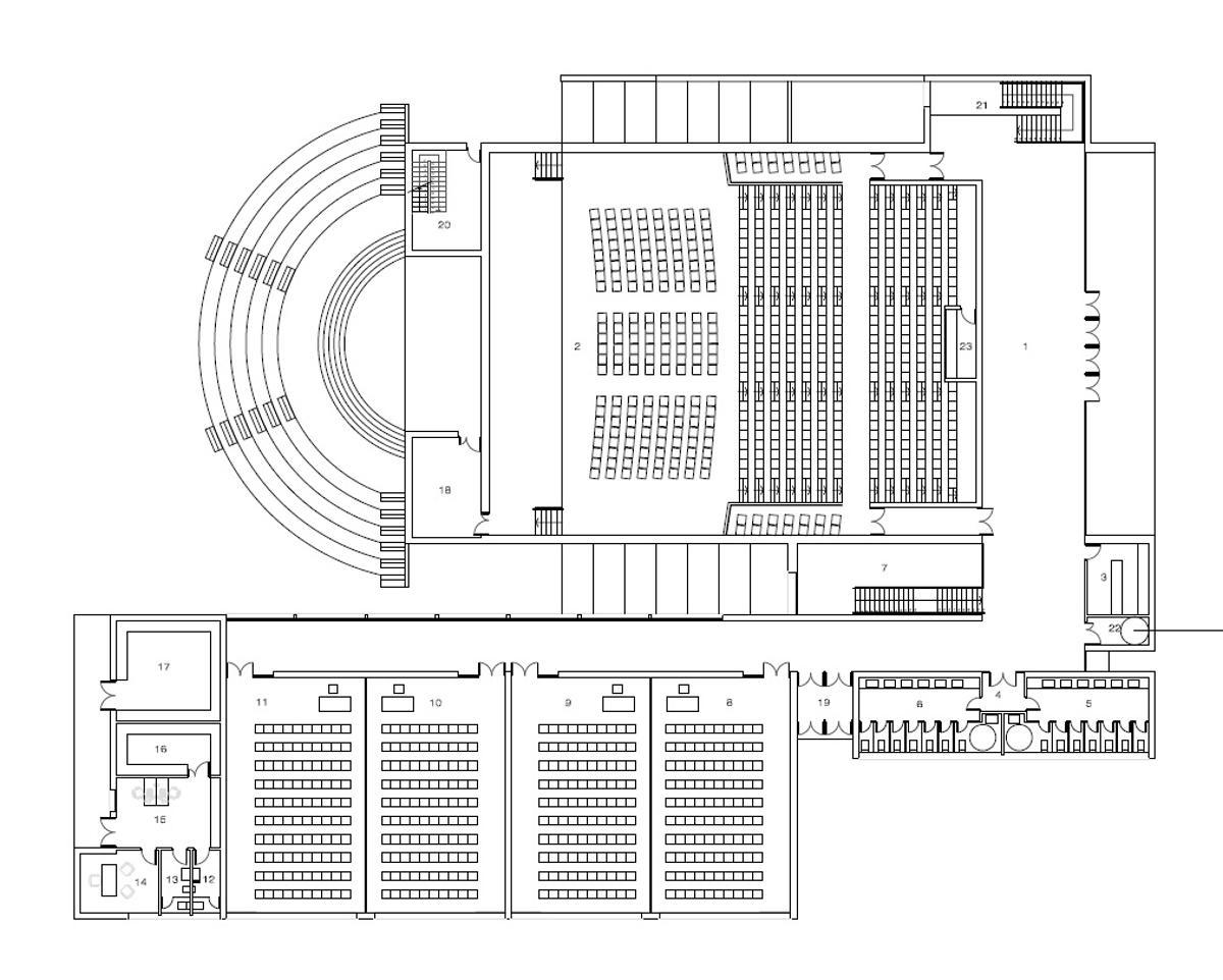 Anfiteatro, teatro y aulas del nuevo campamento militar de Monte la Reina.
