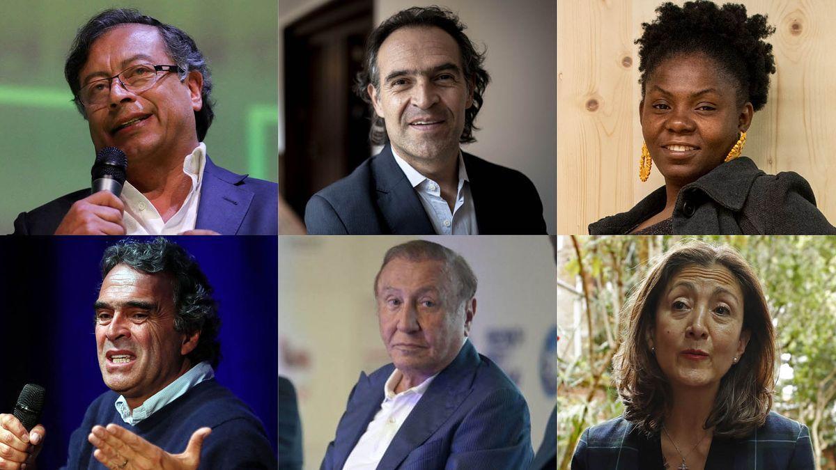 Principales candidatos a las elecciones colombianas.