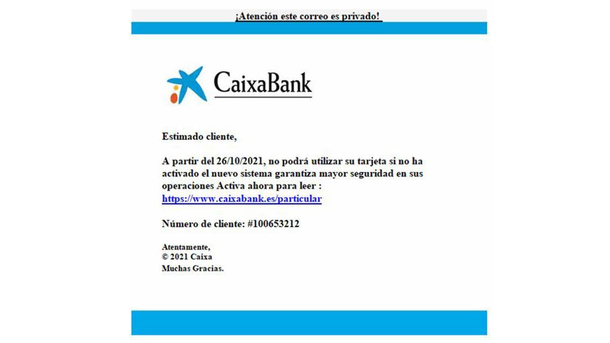 Avís d’estafa a antics clients de Bankia a CaixaBank