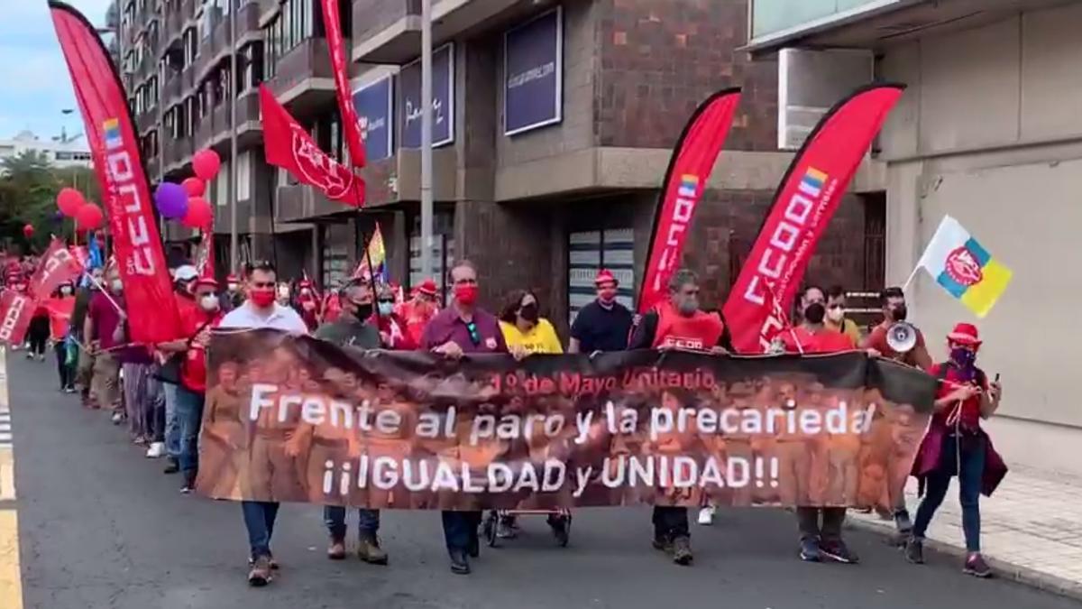 Manifestación del Día de los Trabajadores en Las Palmas de Gran Canaria (01/05/21)