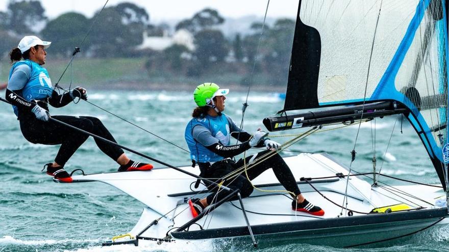 Echegoyen y Barceló, durante una de las mangas del Campeonato de Oceanía.