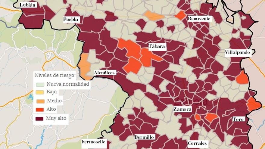 Mapa de coronavirus de Zamora: situación actual de los contagios