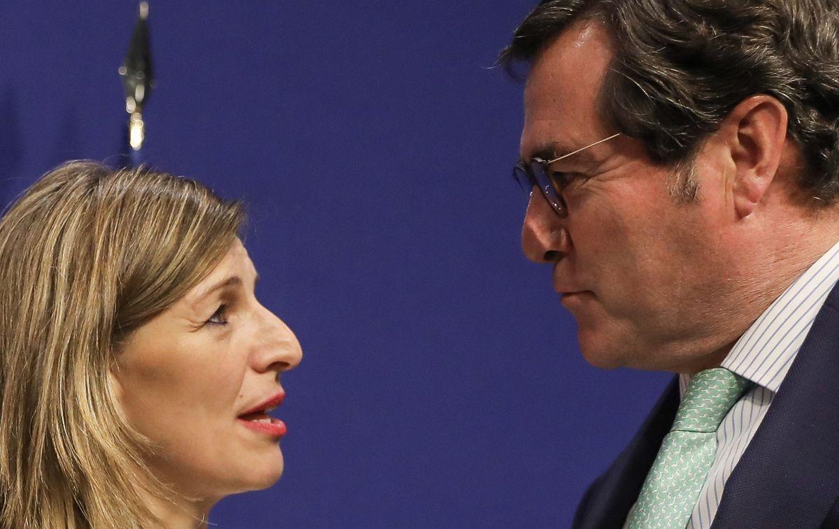 Yolanda Díaz y Antonio Garamendi.