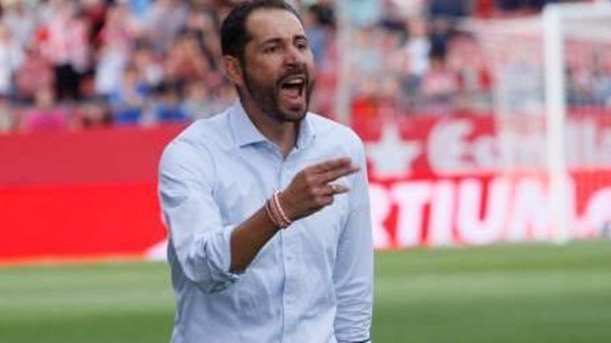 Pablo Machín, donant instruccions durant el Girona-Sevilla d&#039;aquesta Lliga.