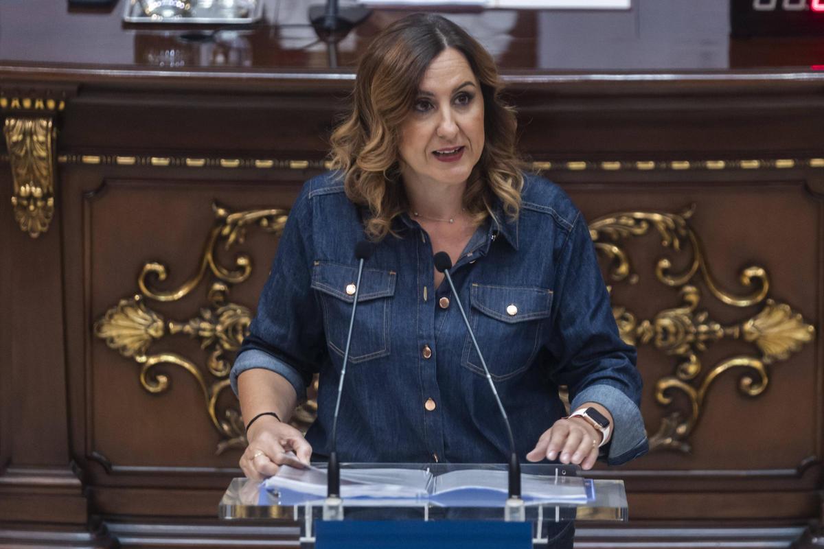 Maria José Catalá interviene en el pleno del Ayuntamiento de València.