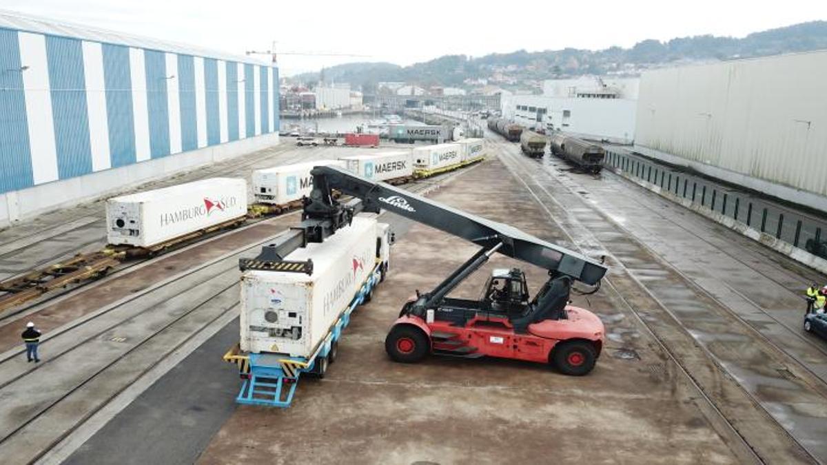 Carga de ferrocarriles en el Puerto