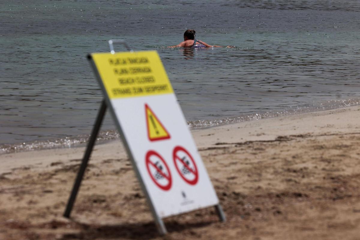 Galería: cerrada al baño la Platja d'en Xinxó por vertidos fecales