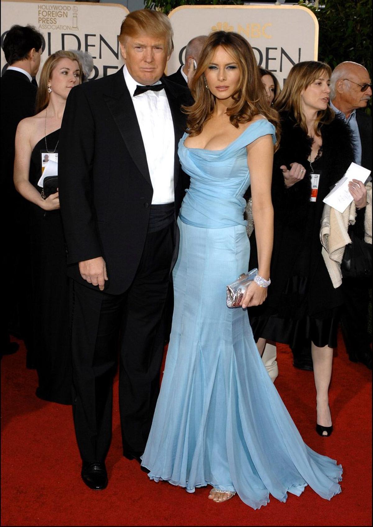 Donald y Melania Trump en los Globos de Oro 2007