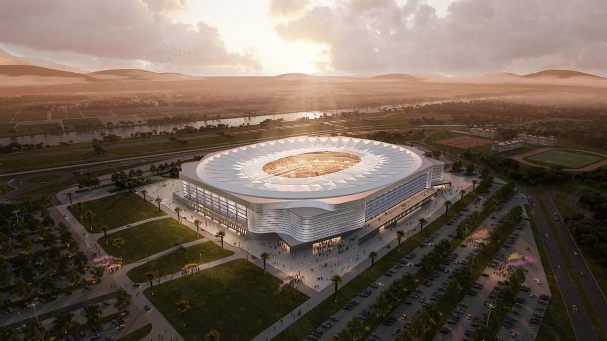 Vista recreada digitalmente del futuro estadio Olímpico de La Cartuja.