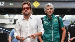 Alonso, a su llegada al circuito de Interlagos