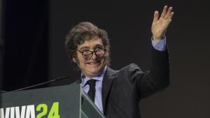 El presidente argenntino, Javier Milei, en el evento de Vox Europa Viva, en Madrid